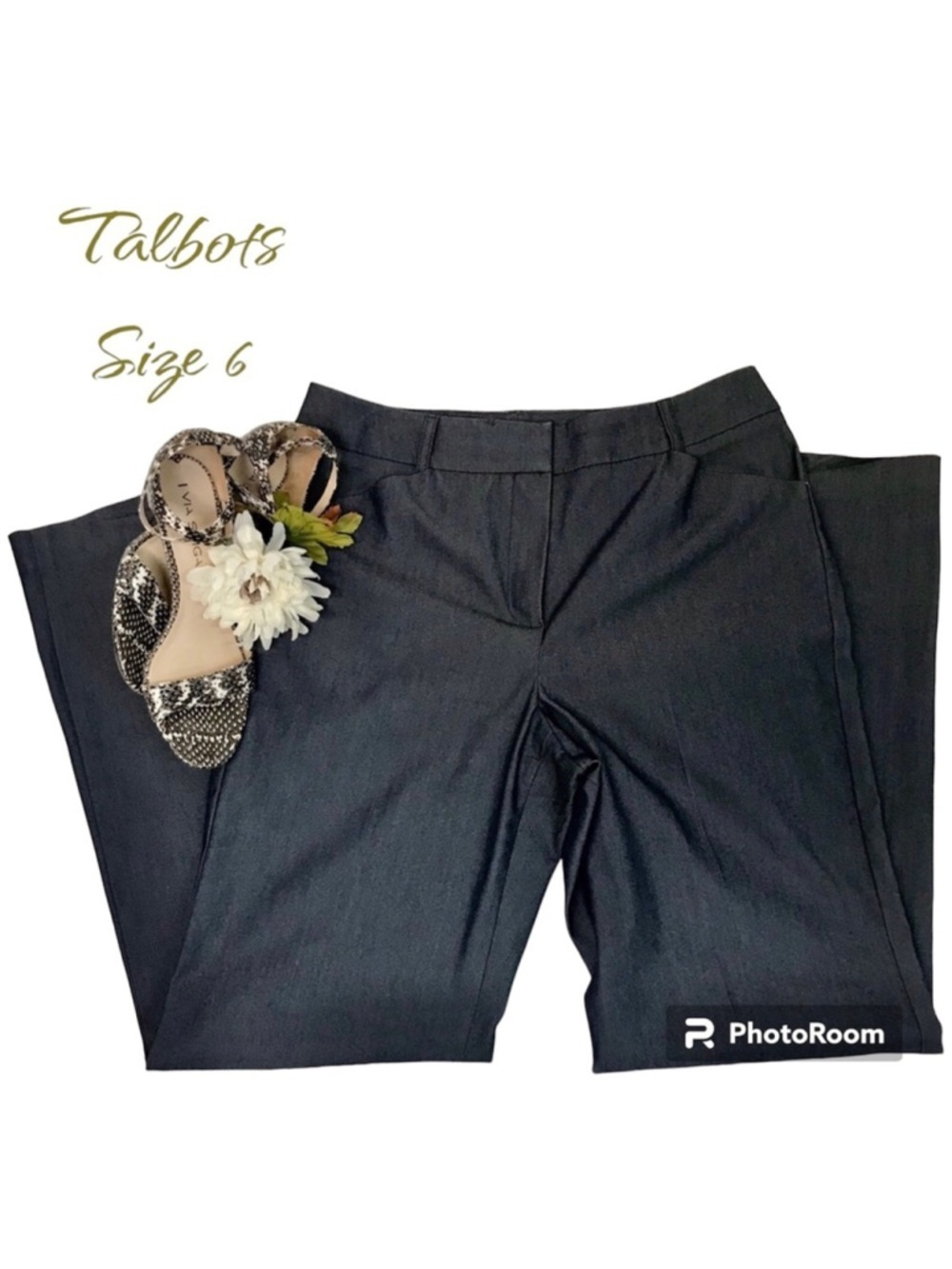 Talbots Italian Stretch Denim Wide Leg Pants Size 6